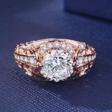 Load image into Gallery viewer, Dorothea 14K Rose Gold Microinlaid  Ring