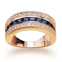 Load image into Gallery viewer, Sir Morien Diamond Sapphire Ring 18k Gold