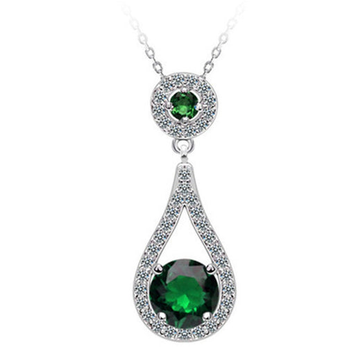 Solidas Emerald Pendant Ladies Banquet Wedding Necklace