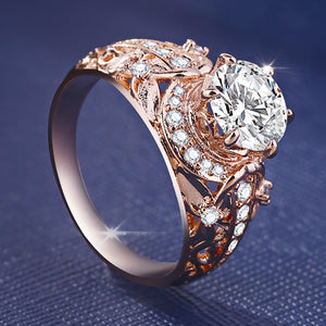 Dorothea 14K Rose Gold Microinlaid  Ring