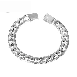 John Blanke 925 Sterling Silver 10MM Square Chain Bracelet