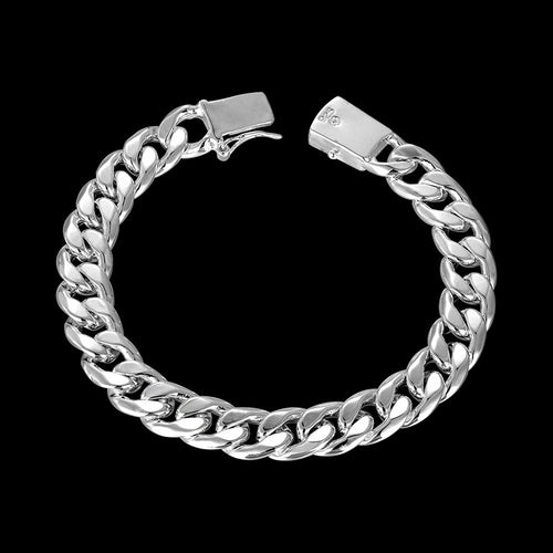 John Blanke 925 Sterling Silver 10MM Square Chain Bracelet