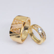 Load image into Gallery viewer, Blason 14k Yellow Gold Couple Diamond Rings